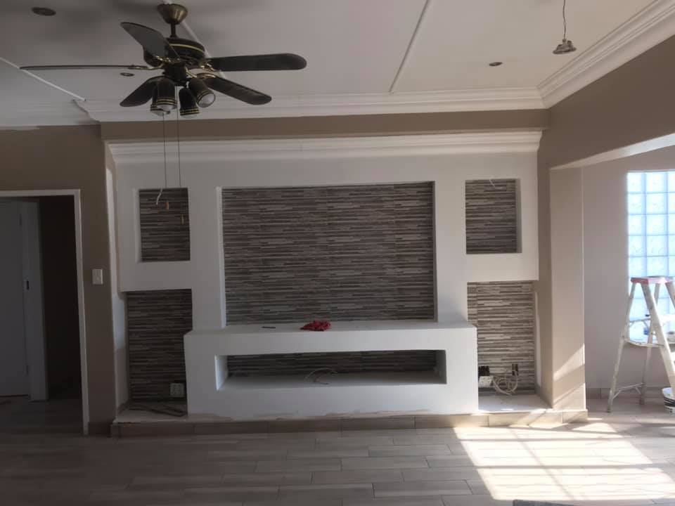 Lounge renovation with new ceilings and lighting